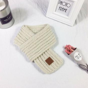 Solid Color Miniature Knitted Winter Scarf for Children