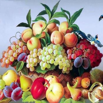 Full Round Rhinestone Apple Diamond Art 30x30CM