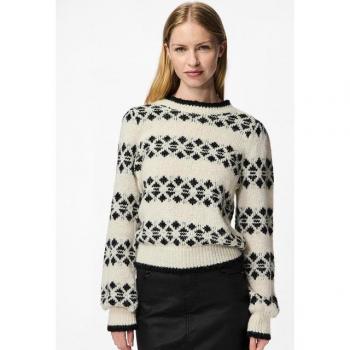 Pieces Baumwollpullover 'RADINE' für Frauen, Regular Fit, Ecru, Größe M