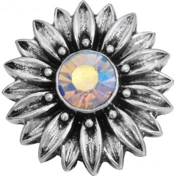 Botones a presión de 18mm, flor del Sol de jengibre, cristal y metal, 5 por lote
