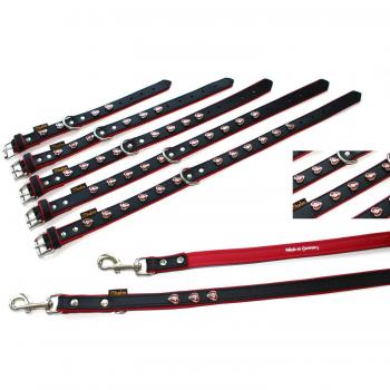 Hochwertiges Hundehalsband Herzschlag – schwarz/rot, L, 65 cm