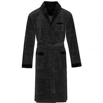 Bademantel VOSSEN Alberto Gr. L, schwarz, Nicki-Velours