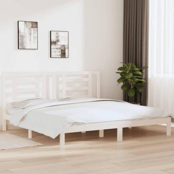 VidaXL Bed Frame White Solid Wood Pine 200x200 cm