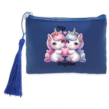 Porte-monnaie Bleu Copine Licorne