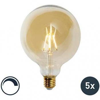 Lampes à incandescence LED E27 G125 goldline 2200K lot de 5