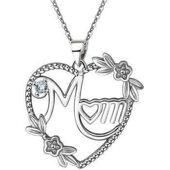 Élégance Maman – Collier pendentif zircon 18 pouces