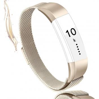 Vancle Milanese Stainless Steel Fitbit Alta HR Band (Champagne, Small)