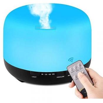 Ultrasonic Aromatherapy Diffuser 500ml with Waterless Shut-Off and Mood Lighting