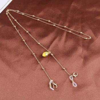 Metal Beads Fruit Glasses Chain Masks Rope For Women Girls Retro Crystal Pearls Sunglasses Lanyards Mask Chains
