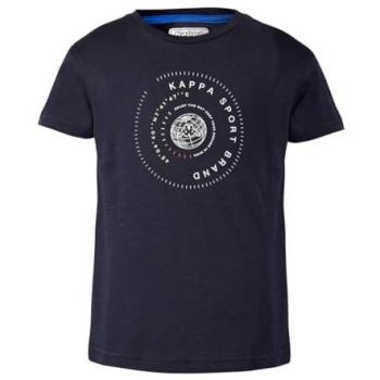 T‑shirt Kappa BTS Baritz – Enfant, Couleurs Bleu Marine et Blanc, Manche Courte