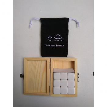 Elegant Whiskey Stones Gift Set with Wooden Case