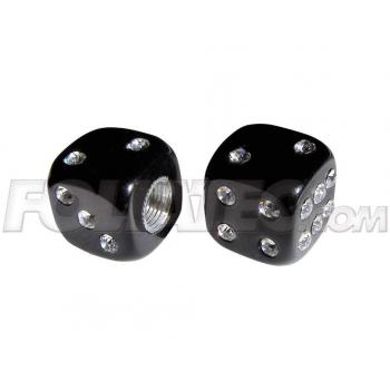 Foliatec AIRCAPS Bouchon de valve Crystal Cube Noir 4 pièces