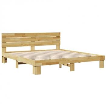 Kopfteilbett aus Eichenholz 200x200 cm