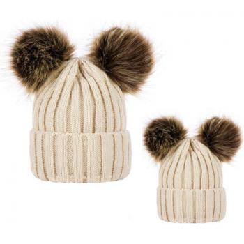 Mom and Baby Christmas Beanie Set