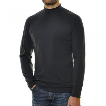 Langarmshirt Herren mit Stehkragen, Basic Regular Fit