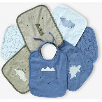 Colección de 7 baberos para bebé VERTBAUDET azul claro
