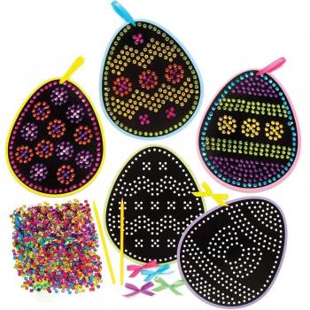 Colorful Sequin Easter Egg Craft Bundle (Pack of 5)