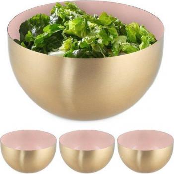 Lot de 4 saladier inox, 1 L, rose/doré, pour cuisiner et servir