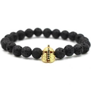 Pulsera de Circonia Cúbica y Lava Volcánica