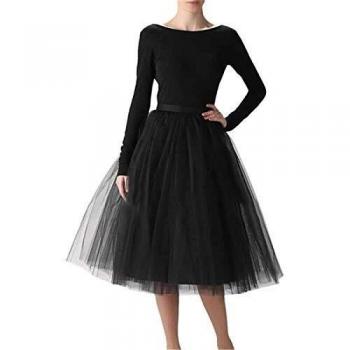 Mid-Dance Tutu A-Line Skirt Black