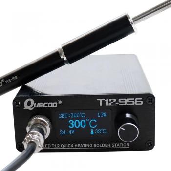 Quecoo T12-956 Soldering Station with Black M8 Handle