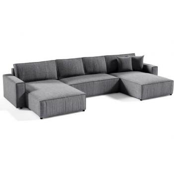 Canapé Parys U avec couchage gris