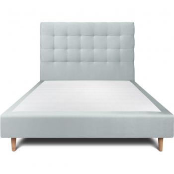 Lit Chic Capitonné Velours Gris 140x200cm