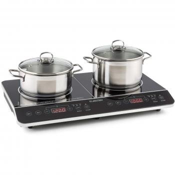 Klarstein Plaque Vitroceramique 3500 W – 2 Feux, Minuteur, Portable
