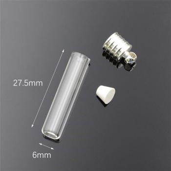 6mm Silver-Capped Glass Bottle for Rice Name Craft
