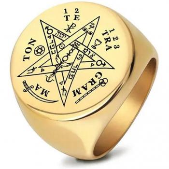 Modyle 2022 Stainless Steel Pentagram Signet Ring for Men