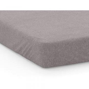 SETEX Qualitäts-Frottee-Bettlaken in Grau (Taupe) – 180 × 200 cm, Gummizug