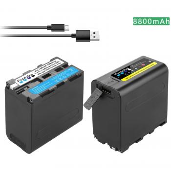 7800mAh Rechargeable Battery for Sony NP-F960/F970 + USB Charger