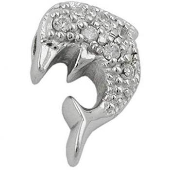 Anhänger Delfin Zirkonia 14,5x10mm Silber 925
