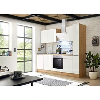 Premium Kitchenette Marleen 250 cm Blanc-Chêne