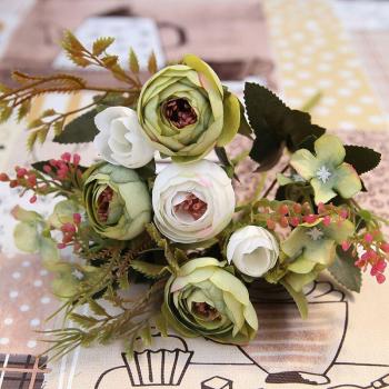 Silk Tea Rose Floral Bouquet