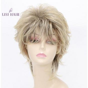 Perruque synthétique LISI HAIR, courte, frange, haute température, ombrée
