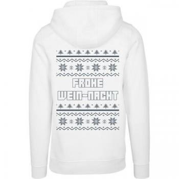 F4NT4STIC Weihnachtspullover mit Kapuze „Frohe Wein‑Nacht“ – 65 % Baumwolle / 35 % Polyester