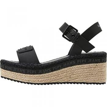 Pepe Jeans Sandalias de Cuña Negra PLS90576