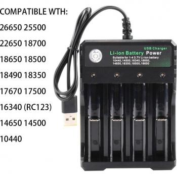 Independent Charging USB Battery Charger for 18650 and 18350
