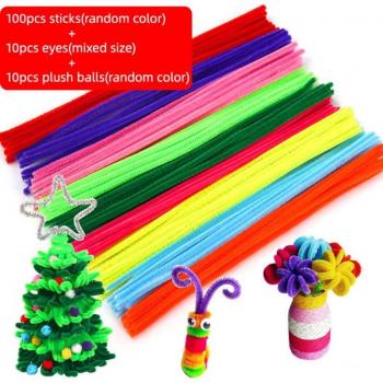 120-Piece Rainbow Crafting Pom Poms