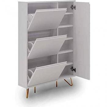 Eloise Meuble à Chaussures Blanc 3 Tiroirs 1 Porte