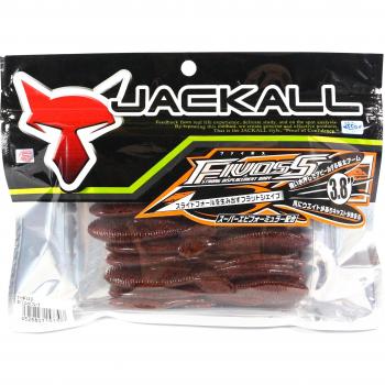 Jackall Leurre Souple Fivoss 3,8 pouces 5 pièces Ebimiso Roulé Rouge