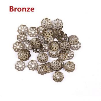500pcs Silver Gold Plated 6mm Metal Flower DIY Bead Caps for Jewelry Craft