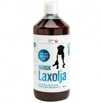 BioSalma Norsk Laxolja 1000 ml för Husdjur