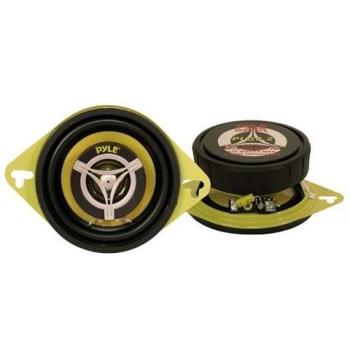 Pyle PLG3.2 3.5 2-Way Gear Loudspeaker – 120 Watts, Yellow Basket/Cones