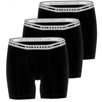 Lange Unterhose BALDESSARINI Long Pants 3er Pack Gr. 5, schwarz (schwarz, dunkel, uni), Herren, Single Jersey, Obermaterial: 95% Baumwolle, 5% Elasthan, unifarben, Unterhosen, mit Logo-Bund