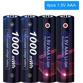 1.5V AAA Rechargeable Lithium Battery 1000mWh