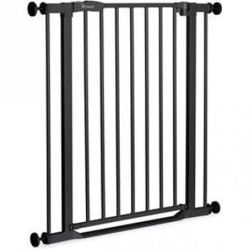 Cancelletto di Sicurezza Clear Step 2 Nero, per Aperture da 75-80 cm, con Base Piatta e Chiusura Manuale