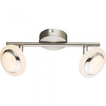 Plafoniera moderna LED cromo 2x4W faretti orientabili 280lm bianco caldo