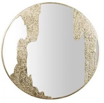 Espejo Decorativo de Metal Dorado 76x3x76 cm